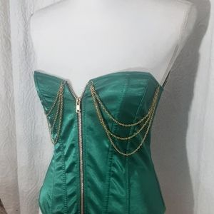 Dreamgirl Emerald Triple Gold Chain Corsets